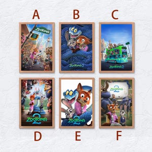 Zootopia 2 Filmaffischer, Anpassade affischer, Ramlösa canvasaffischer, Inredning, Konstgåvoposters