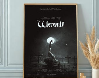 Werwulf-Filmposter, personalisierte Poster, rahmenlose Leinwandposter, Innendekoration, Kunstposter als Geschenk