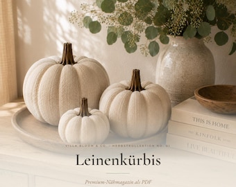 Fabric Pumpkin Sewing Pattern (PDF) | 3 Sizes S-L | Linen Pumpkin Sewing Instructions | Digital Download | PDF German & English