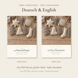 Christmas Ornament Sewing Pattern PDF – 24 Linen & Felt Tree Ornaments, 8 Shapes, Beginner Friendly – English + German image 8
