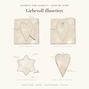 Christmas Ornament Sewing Pattern PDF – 24 Linen & Felt Tree Ornaments, 8 Shapes, Beginner Friendly – English + German image 4