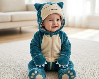 Baby Sleepy Bear Fleece Romper, Anime Baby Costume,Anime Baby Outfit, Baby Halloween Suit, Anime Pajamas