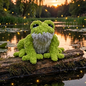 Chunky Knit Frog Plush Pattern – Video Tutorial, PDF Guide (Digital Download)