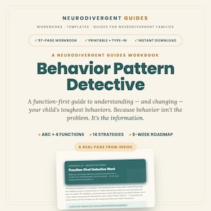 Autism ADHD Behavior Tracker Printable - ABC Data Log, Pattern Detective and Parent Support Workbook