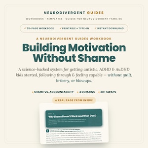 ADHD Autism Motivation Workbook - Shame-Free Scripts, Task Support and Parent Language Swaps PDF