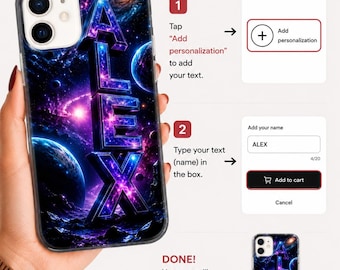 Personalized gift case for Samsung S23, S24, S25, Cosmic for iPhone 15, 16, 17