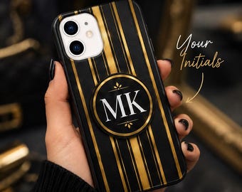 Initials phone case 17, 16, 15, Monogram Samsung A55, S24, S23