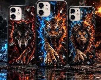 Animal for Phone case 14, 15, 16,17, Lion for Samsung S23,S24, S25
