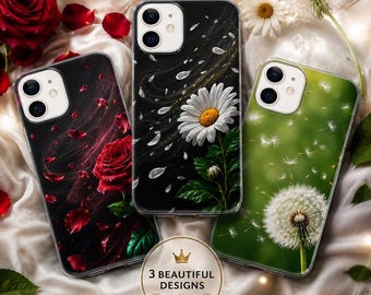 Flowers for phone case 14, 15, 16,17, Dandelion for Samsung S23,S24