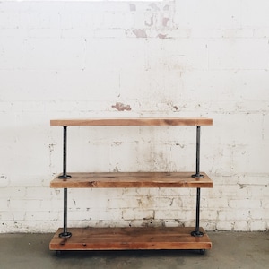Rustic Industrial Reclaimed Wood Utility Book Shelf-3 Shelves