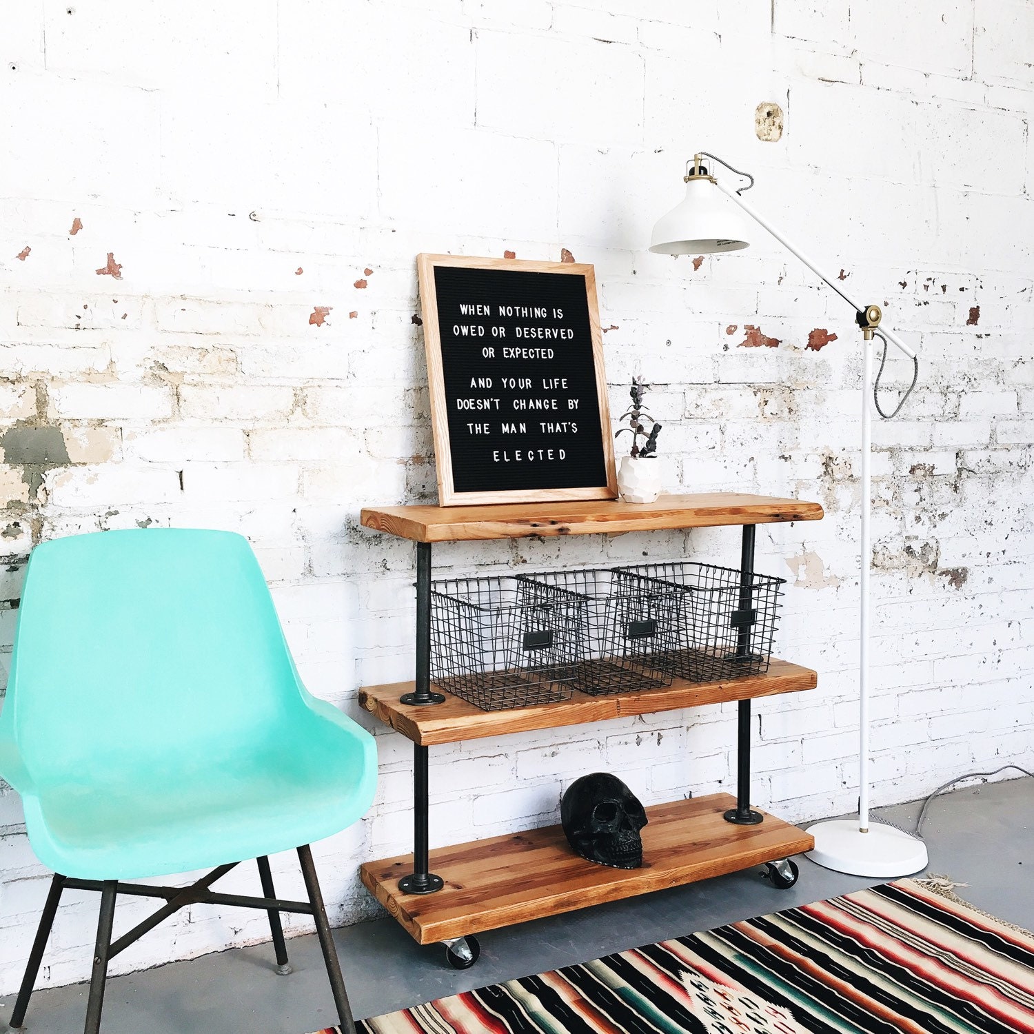 Rustic Industrial Reclaimed Wood Utility Book Shelf3 Shelves Etsy