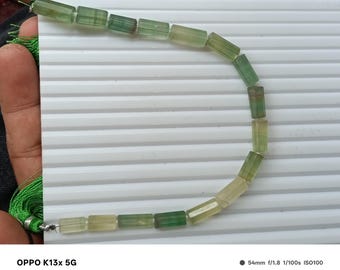 Genuine Natural Loose  Semi Precious A Grade  Gemstone fluorite pipe  Full Strand Cutting Beads 115 carat weight "