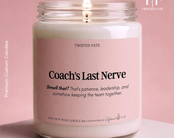 Coach Appreciation Gift Candle, End Of Season Coach Gift, Funny Coach Gift, Sports Coach Thank You Gift, Team Coach Gift W331