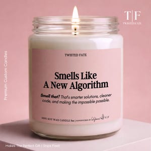 Vela de regalo para desarrolladores de software, regalo para programadores informáticos, regalo para entusiastas de la programación, regalo para profesionales de la tecnología, huele a un nuevo algoritmo W641