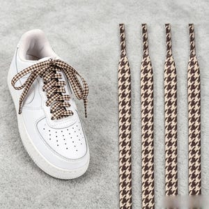 Lacci per scarpe a pied de poule, lacci per scarpe a righe estetiche, regalo unico per appassionati di sneaker, lacci per scarpe da ginnastica personalizzati, nastro per lacci a quadri geometrici