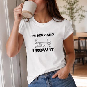 Zabawna koszulka wioślarska, koszulka do ćwiczeń na siłownię, 100% bawełniana koszulka unisex