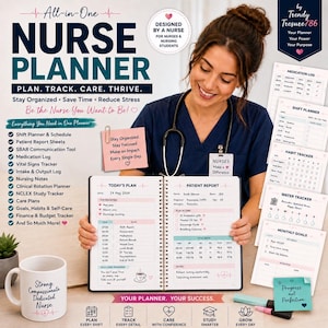 Pflegeplaner (PDF) | Planer für Pflegestudierende | Digitaler Pflegeplaner | Schichtplan | NCLEX-Lernplaner | Patientenbericht