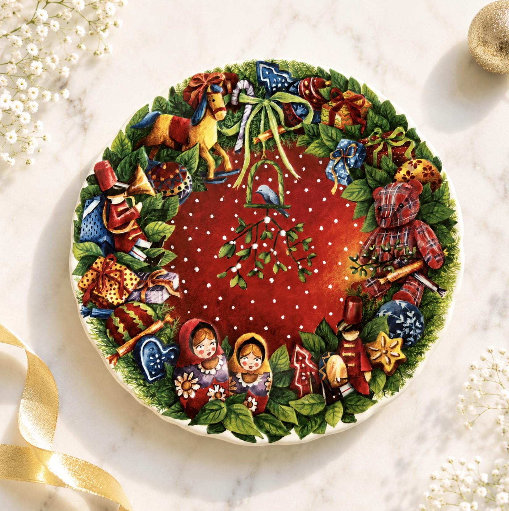 Gien France Christmas 2008 Decorative Plate • French Earthenware