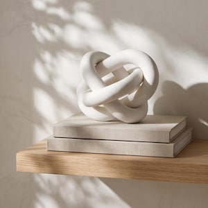 Decoración de eslabones de cadena de madera blanca - Adorno rústico de cadena de madera, objeto decorativo para bandeja de mesa de centro