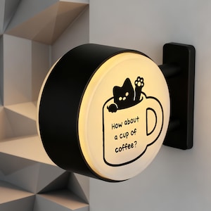 Retro Coffee Corner Kühlschrankmagnet - LED Light Box Magnet, niedlicher Kühlschrankmagnet, Küche & Home Decor Geschenk