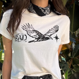 Block Print Turkey Vulture Tee – Hand Carved Linocut – BAD T-shirt – Bird of Prey – Punk Skate Style – Size XS