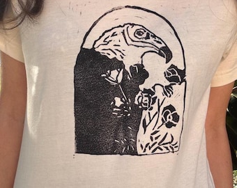 Turkey Vulture T-Shirt – Hand Drawn Graphic Tee – Punk Skater Shirt – Bird of Prey Design – Screen Printed Top