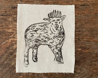 Lamb Patch // Sheep Patch // Punk Patch // Back Patch // Screenprint // Relief Print // Linocut