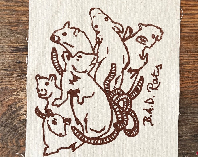 Rat King Back Patch // B.A.D. Rats // Rat Screenprint // Rats Punk ...