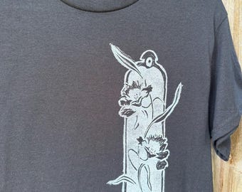 Art Nouveau Floral Tee – Hand-Printed Linocut Design