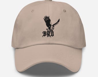 Hand Drawn Embroidered Eagle Hat – BAD Logo – Hand Drawn Design – Low Profile – Adjustable Strap – Everyday Statement