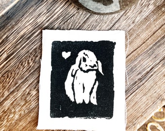 Bunny Patch // Cute Rabbit Patch // Punk Patch // Back Patch // Lil Bun // Drawing // Linocut // Relief Print // Handmade // Bunny Rabbit