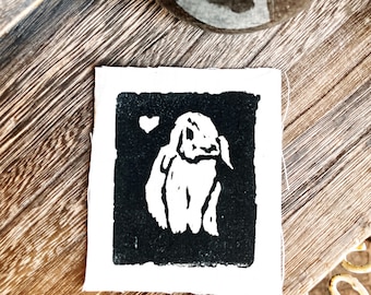 Bunny Patch // Cute Rabbit Patch // Punk Patch // Back Patch // Lil Bun // Drawing // Linocut // Relief Print // Handmade // Bunny Rabbit