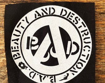 B.A.D. Patch // Back Patch // Punk Patch // Silkscreen - Tracking Option