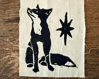 Fox and the Star Block Print Patch / Watcher in the Night