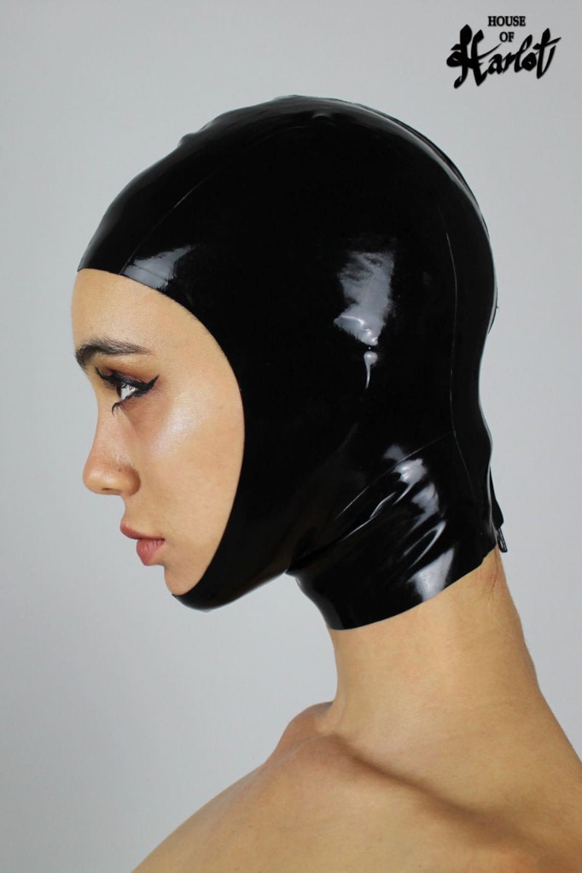 REMI Open Face Latex Rubber Mask Hood Cosplay Role Play Fantasy