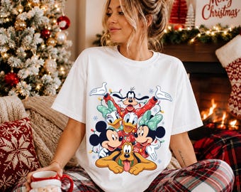 Retro Disney Christmas Shirt, Mickey Mouse Holiday Lights Tee, Disney Family Christmas TShirt, Christmas Group Shirt, Disney Holiday Shirts
