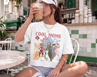 Retro Disney Cool Moms Club Boxy Tee, Comfort Colors® Mother Shirt, Funny Mom Outfit, Disneyland Trip Best Mom Vocation Gift