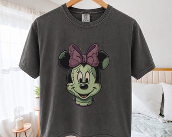 Retro Zombie Disney Halloween Boxy Cropped Tee, Frankenstein Mickey and Friends Shirt, Comfort Colors Spooky Disney Crop Top, Halloween Tee