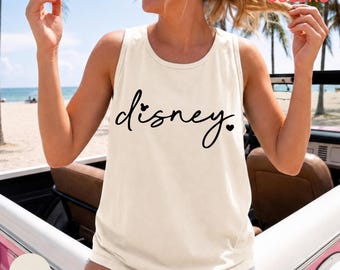 Comfort Colors® Minimal Disney Linne, Dam Disney Trip T-shirt, Estetisk Disney Semestertröja, Sommarflickor Matchande Reseoutfit