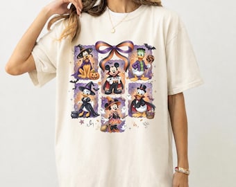Retro Disney Stamp Halloween Shirt, Mickey and Friends Halloween Comfort Colors Tee, Spooky Costume TShirt, Disneyland Family Vacation Tee