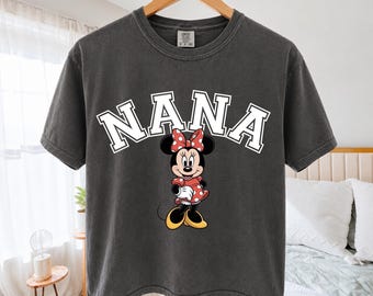 Retro Disney Nana Boxy Cropped Tee, Minnie Mouse Nana Shirt, Comfort Colors Nana Boxy Tee, Disney Family Trip Shirt, Vintage Nana Tee