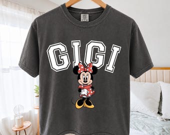 Retro Disney Gigi Boxy Cropped Tee, Minnie Mouse Gigi Shirt, Comfort Colors Gigi Tee, Gigi Disneyworld Shirt, Vintage Varsity Grandma Top