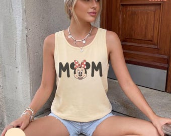 Disney Mom Tank Top, Mickey Mouse and Friends Comfort Colors® Mama Shirt, Cute Mother Tee, Disneyland Summer Vacation & Mother’s Day Gift