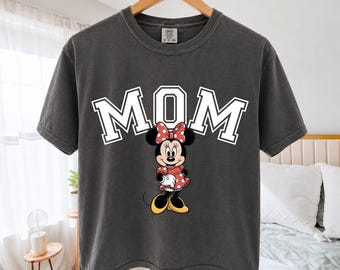 Retro Disney Mom Boxy Cropped Tee, Minnie Mom Shirt, Mickey and Friends Mom Tee, Comfort Colors Disney Vacation Shirt, Mom Life Tee