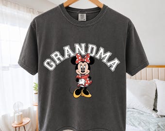 Retro Disney Grandma Boxy Cropped Tee, Minnie Mouse Grandma Shirt, Grandma Life Comfort Colors Tee, Vintage Varsity Disneyworld Top