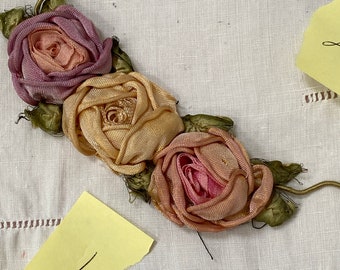 Antique metal ombre rose ribbon work silk ribbon antique 2 colours are available