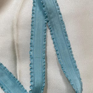 rare antique authentic ribbon work silk ruching/ruffled edge
