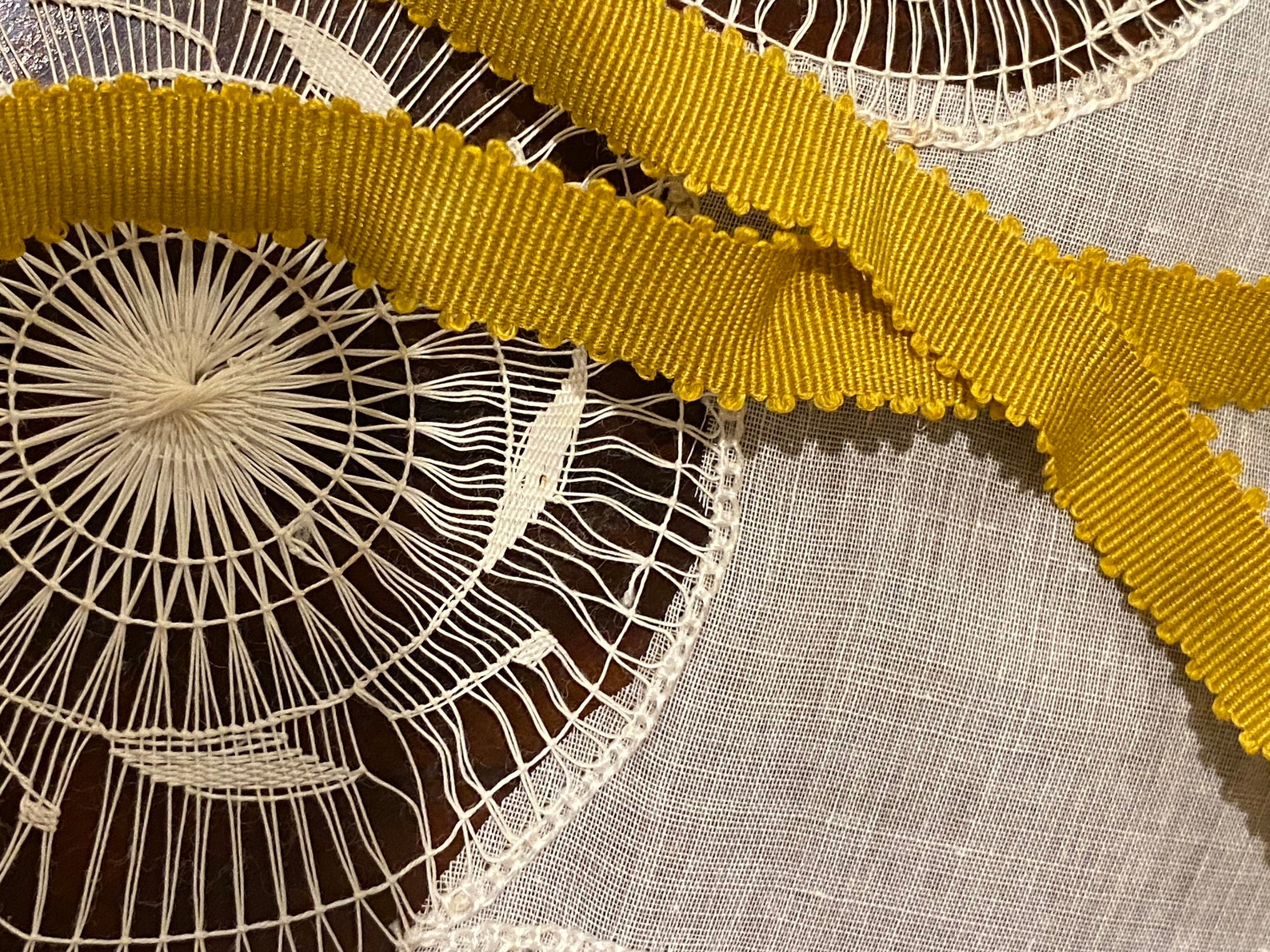 Chartreuse Rare Silk Picot Edge Antique Authentic Ribbon Work - Etsy