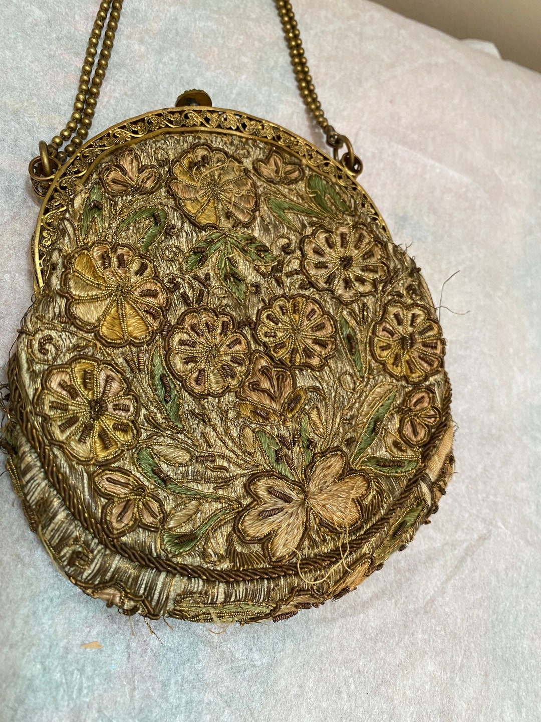 19th Century Metal Embroidery in This Antique Authentic Purse - Etsy