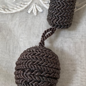 Authentic antique silk passementerie trim tassel